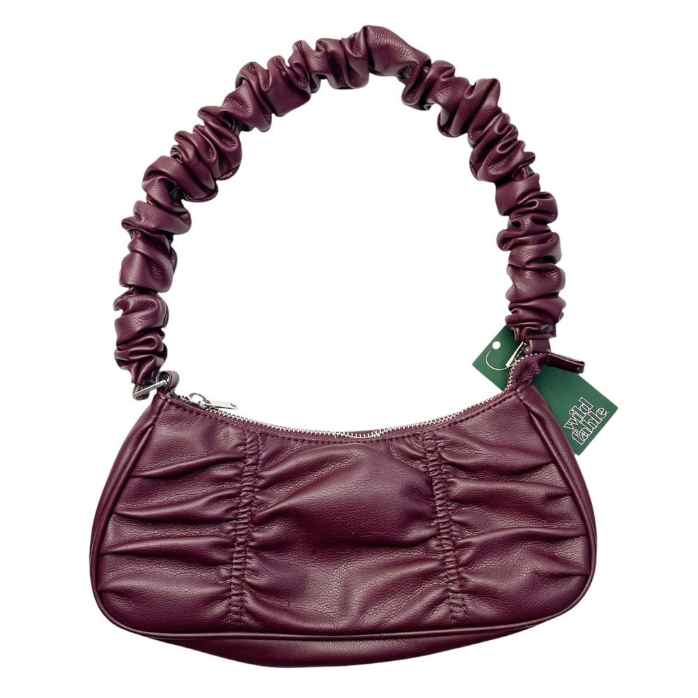 Wild Fable Ruffle Strap Shoulder Bag Burgundy
